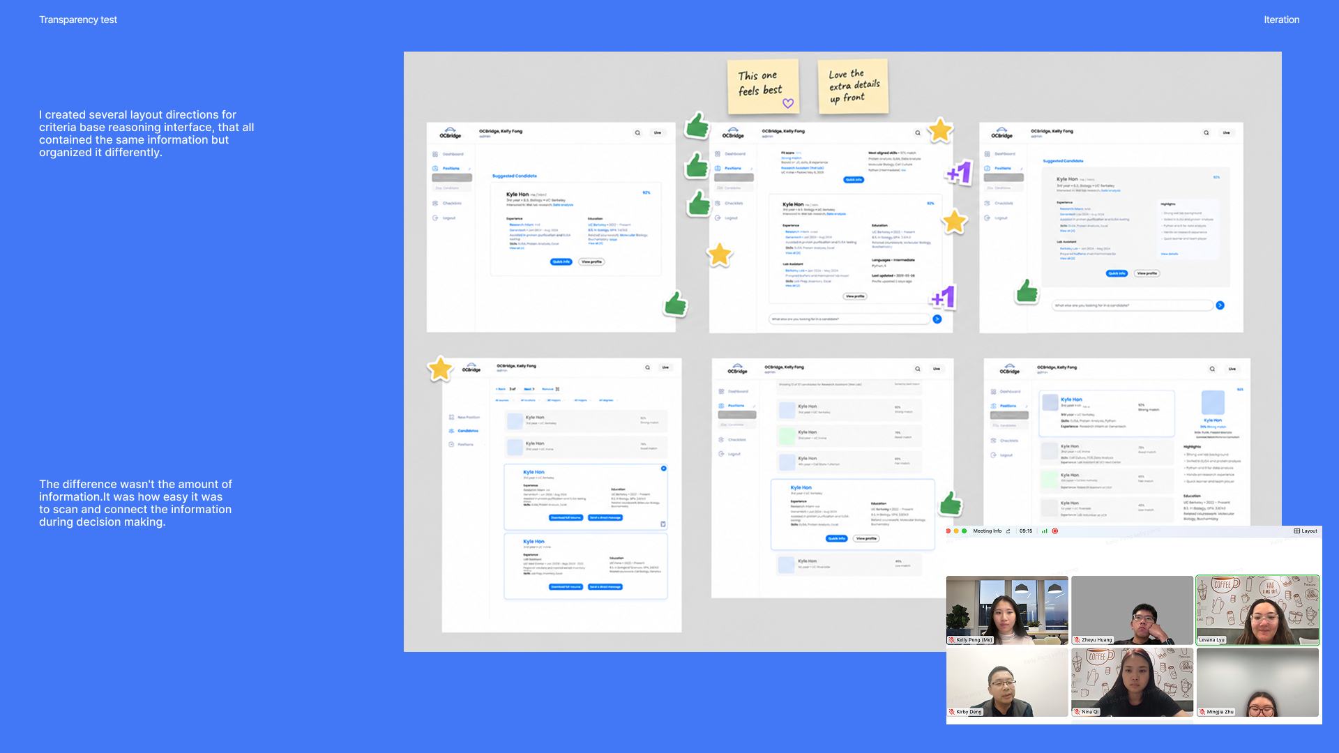Transparency test — layout directions and iteration