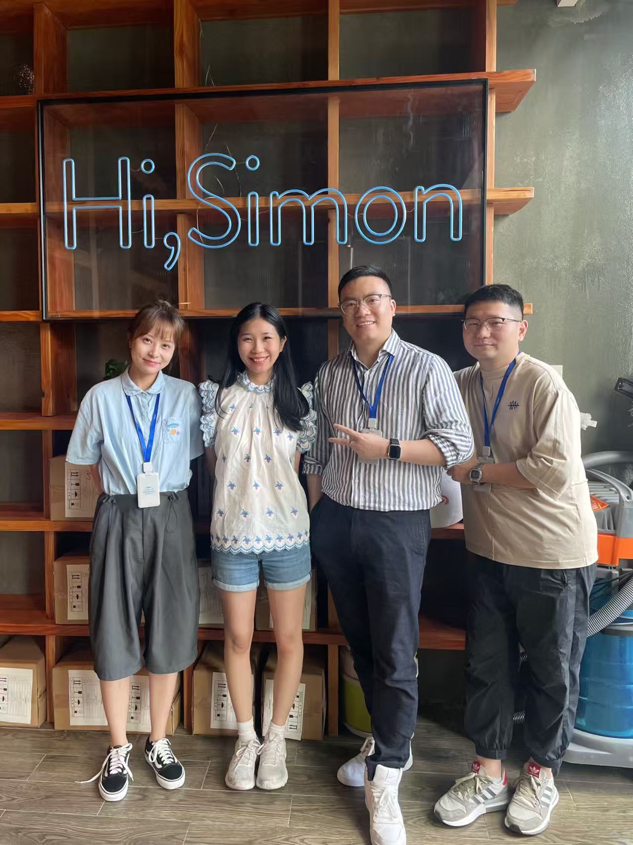 Kelly with the Simon Electric team