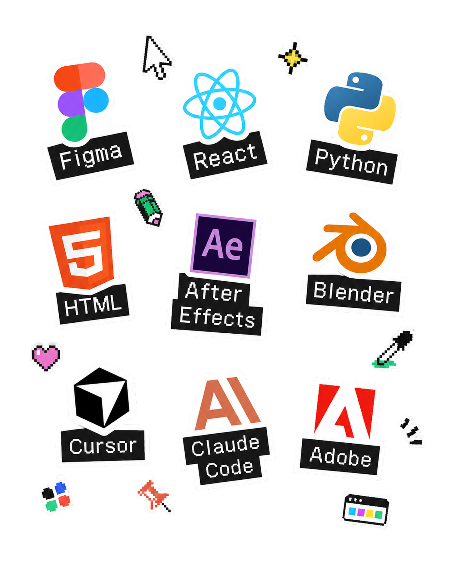 Kelly's design and coding toolkit stickers